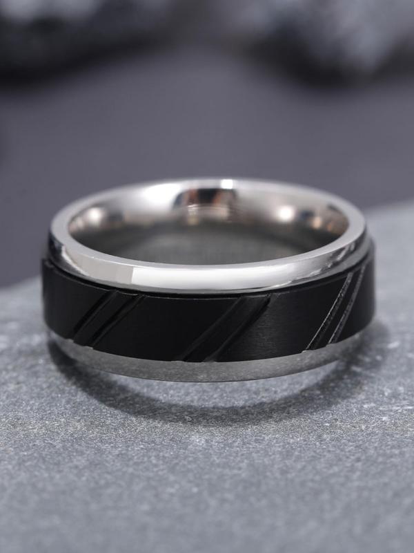 Men's Plain Color Rotating Ring, Fashion Jewelry for Party, Daily Clothing Decor, Trendy All-match & Exquisite Jewelry for Birthday Gift