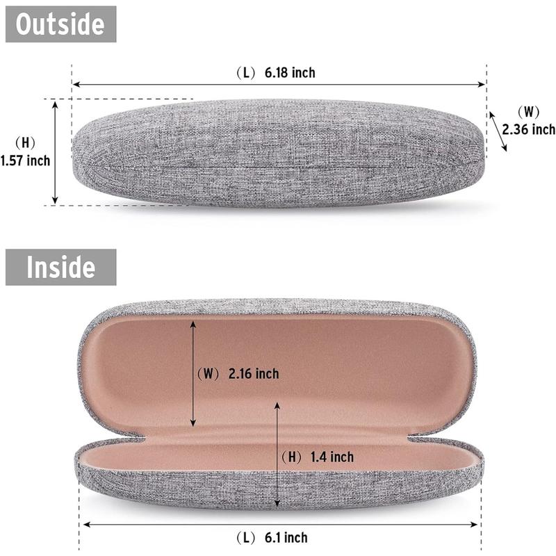 Glasses Case Hard Shell Eyeglasses Case Linen Fabrics Protective Case for Sunglasses Eyeglasse for Men Women