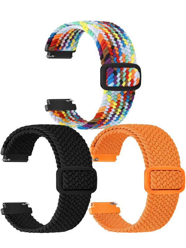 Braided Solo Loop Watch Band, 3 Counts Quick Release Watch Band, Replacement Wristband, Nylon Stretchy Watch Straps for Men Women, Watch Accessories & Tools