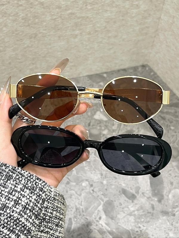 Women's Tortoise Oval Frame Sunglasses, Trendy Casual Sunglasses for Everyday Use, Fashion Accessories for Outdoor Activities