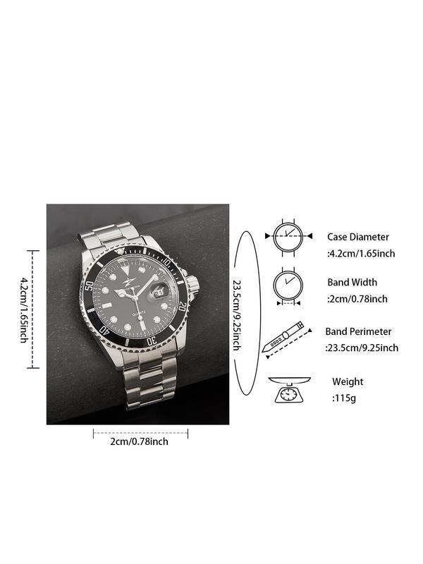 Men's Business Fashion Round Dial Analog Quartz Watch for Gift, Fashion Watch for Party, Daily Clothing Decor, Trendy All-match & Exquisite Watch for Birthday Gift with Box