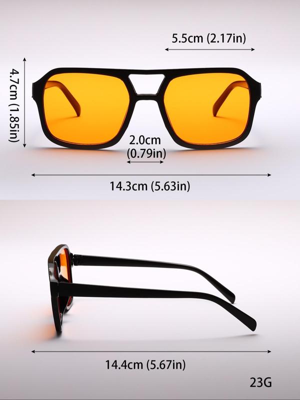  1 Pair Tinted Lenses Sunglasses for Everyday Use, Summer Square Frame Fashion Sunglasses, Travel Accessories