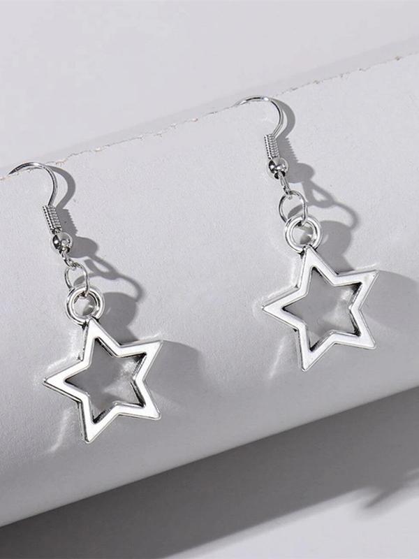 1 Pair Star Drop Earrings, Minimalist Style Earrings, Fashion Jewelry for Women