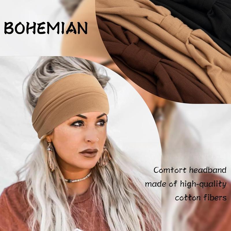 Wide Boho Headbands, Large Hairband for Women, Elastic Non-Slip Headband Twisting Accessories, Auitable for  Yoga And Running