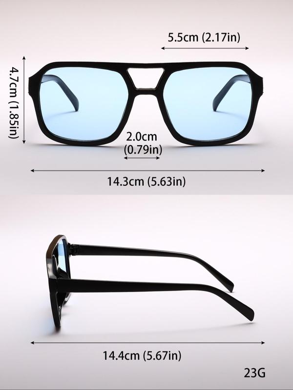  1 Pair Tinted Lenses Sunglasses for Everyday Use, Summer Square Frame Fashion Sunglasses, Travel Accessories