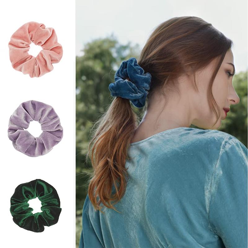 60 Pcs Scrunchies Soft Velvet Scrunchies and Satin Hair Scrunchies Silk Elastic Hair Ties Scrunchies for Women Hair Accessories with Gift Bag