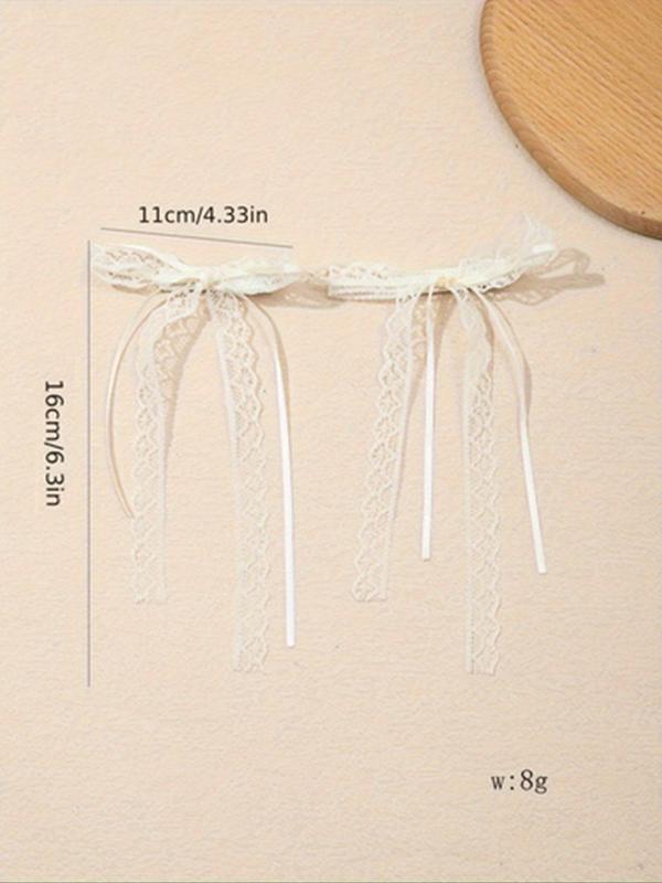 Elegant Trendy Lace Bowknot Decorative Hair Clips for Women, Summer Sweet Cute Bow Hair Clips for Girls, Fashionable Alloy Hair Accessories, 2024 Lovely Kawaii Accessories for Daily Wear