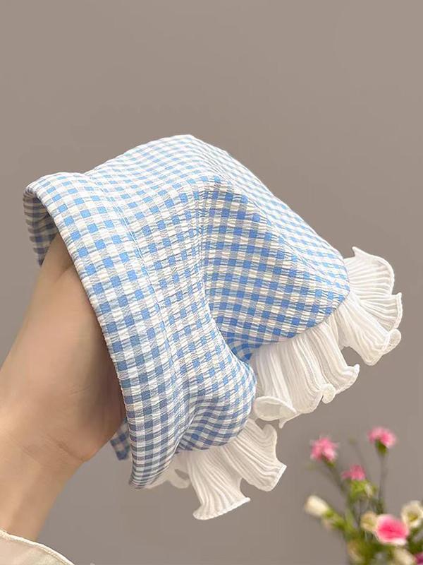 Cute Plaid Pattern Contrast Lace Headband, Summer Fashionable Headband for Women & Girls, Elegant All-match Fashion Accessories for Daily Wear