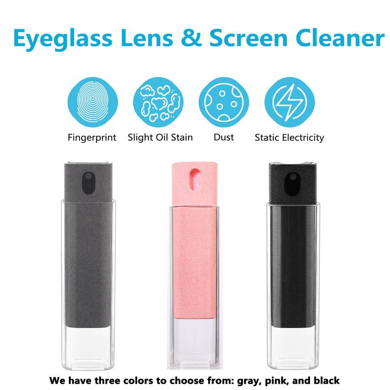 Portable Screen Cleaner Spray for Eyeglass Lens & Electronic Screen 2PCS , Small Spray Bottle for Eyeglass Lens, Car Screen, Phone, Ipad. Eyeglass Lens Cleaner with Eyeglass Lens Cleaning Cloth