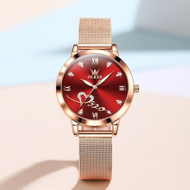 OLEVS Ladies Watches Rose Gold Japanese Quartz Female Watches for Women Waterproof Stainless Steel Casual Dress Lady Wrist Watches