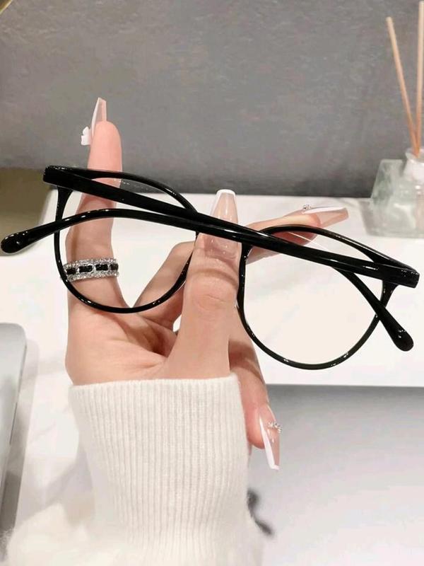 Unisex Simple Style Plain Color Eyeglasses, Trendy Casual Eyeglasses for Everyday Use, Fashion Accessories for Outdoor Activities