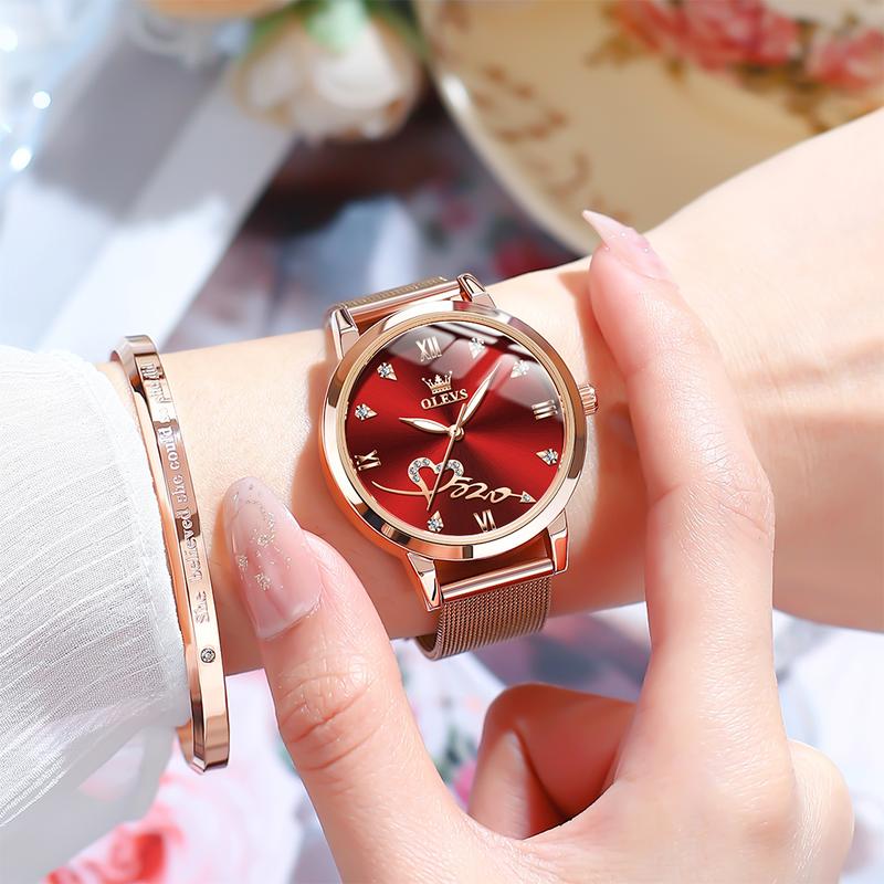 OLEVS Ladies Watches Rose Gold Japanese Quartz Female Watches for Women Waterproof Stainless Steel Casual Dress Lady Wrist Watches