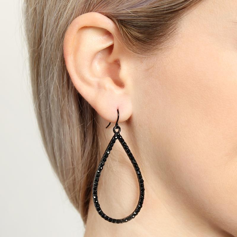 Glamorous Rhinestone Teardrop Hook Earrings