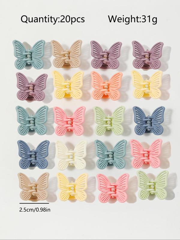 Random Color Cute Butterfly Design Hair Claws, Casual Versatile Hair Accessories for Women & Girls, Minimalist Headwear Suitable for Thick Hair