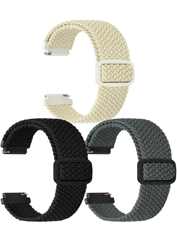 Braided Solo Loop Watch Band, 3 Counts Quick Release Watch Band, Replacement Wristband, Nylon Stretchy Watch Straps for Men Women, Watch Accessories & Tools