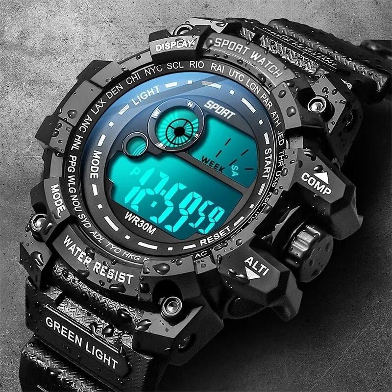 Men's led G-SHOCK style military tactical waterproof sports watch