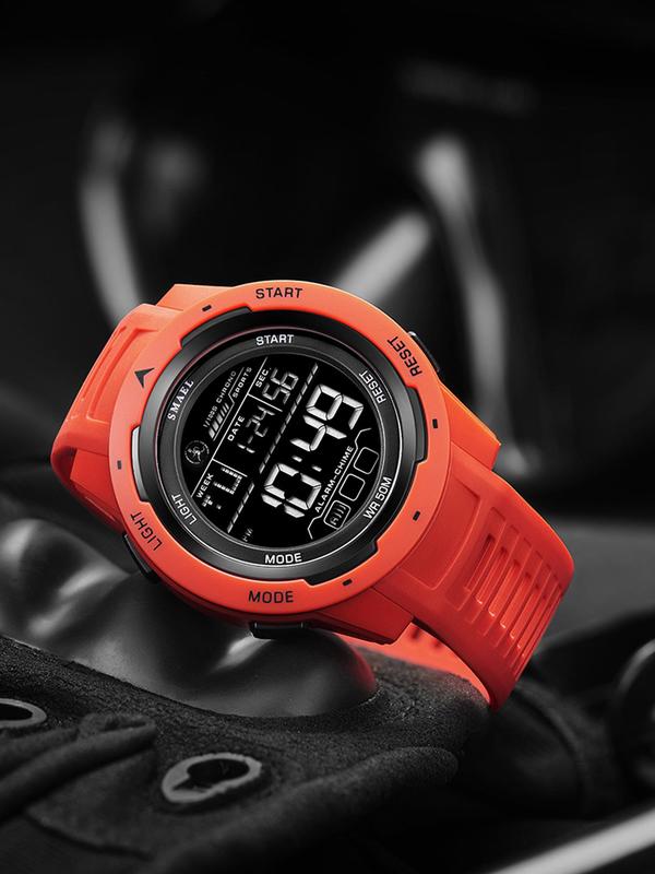 Men's Sportive Digital Watch, Calendrier Digital Watch with Luminous Dial, Waterproof Multifunctional Watch with Digital Display for Men