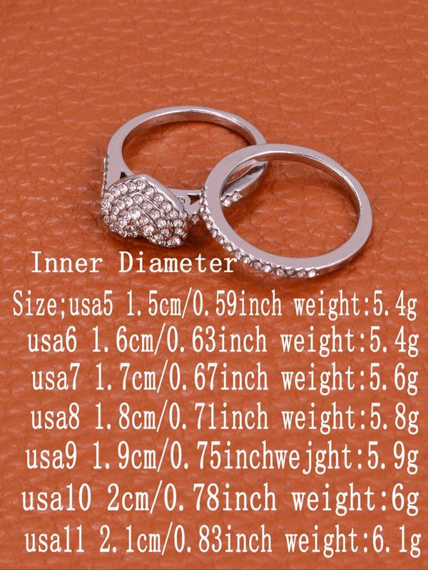 Women's Elegant Fashion Rhinestone Inlaid Heart Decor Ring, Casual Versatile Gorgeous Chic Jewelry, Classic Fashion Accessories for Daily Wear