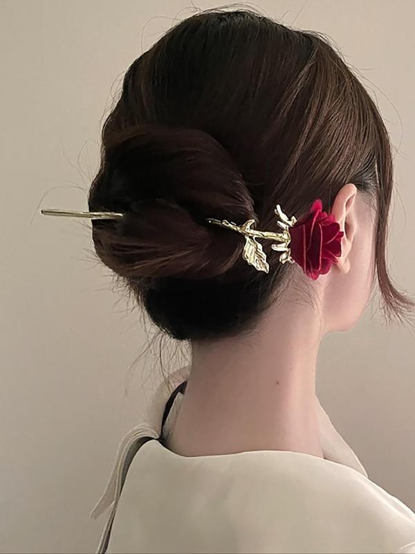 Vintage Elegant Rose Design Hair Pin, Cute Hair Accessories for Women & Girls, Minimalist Headwear Suitable for Hair, Fashion Hair Accessories for Party