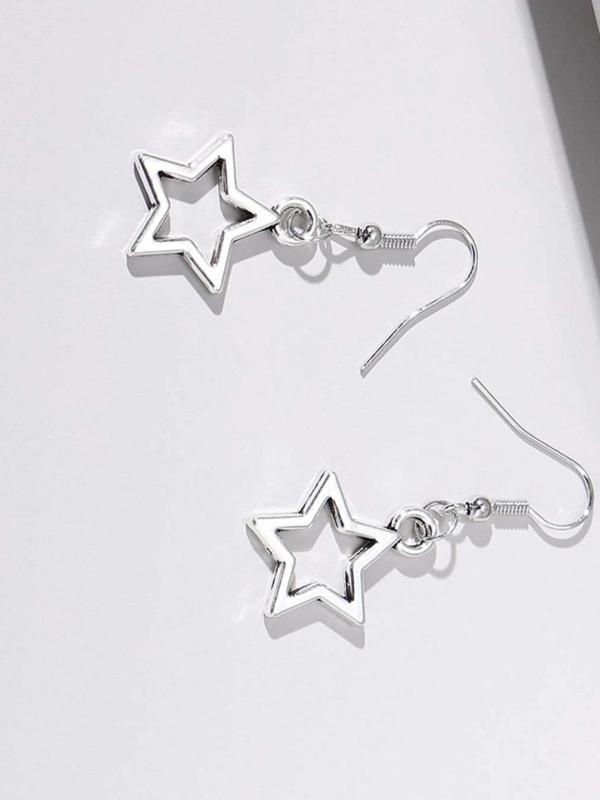 1 Pair Star Drop Earrings, Minimalist Style Earrings, Fashion Jewelry for Women