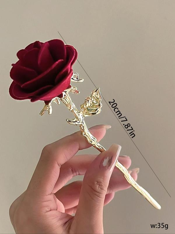 Vintage Elegant Rose Design Hair Pin, Cute Hair Accessories for Women & Girls, Minimalist Headwear Suitable for Hair, Fashion Hair Accessories for Party