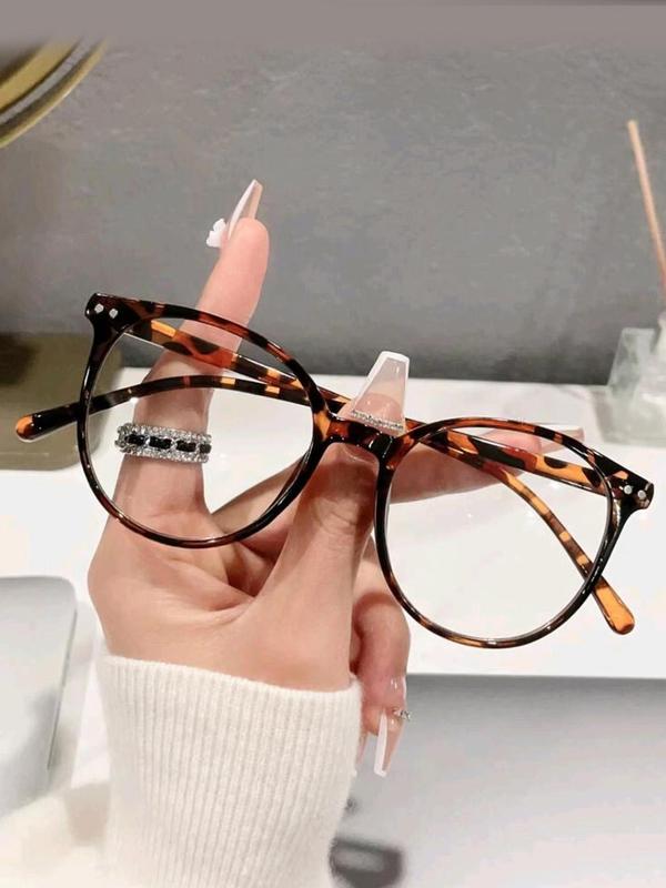 Unisex Simple Style Plain Color Eyeglasses, Trendy Casual Eyeglasses for Everyday Use, Fashion Accessories for Outdoor Activities