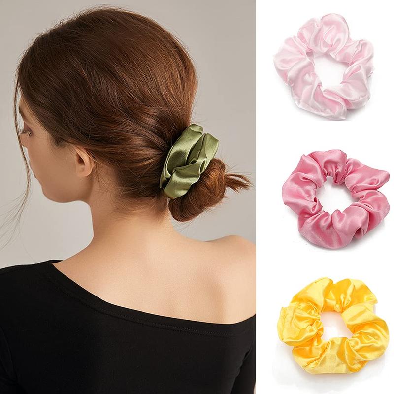 60 Pcs Scrunchies Soft Velvet Scrunchies and Satin Hair Scrunchies Silk Elastic Hair Ties Scrunchies for Women Hair Accessories with Gift Bag