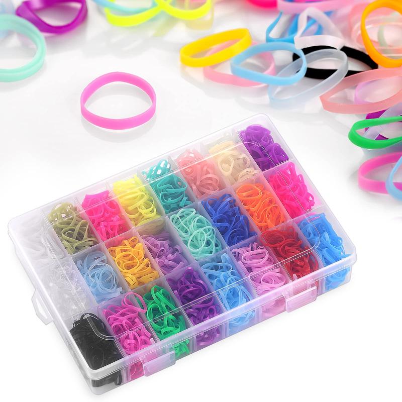 Colorful Hair Ties, 2000pcs box Mixed Color High Stretch Hair Ties, Heatless Hair Styling Tools for Girls, Hair Accessories for Women & Girls