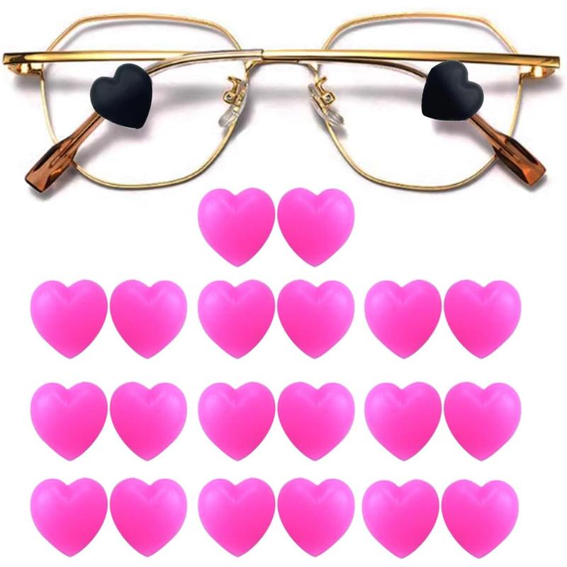 Eyeglasses Ear Grip Heart-Shaped Silicone Retainers Soft Ear Hooks Anti-Slip Holder Eyeglasses Stopper