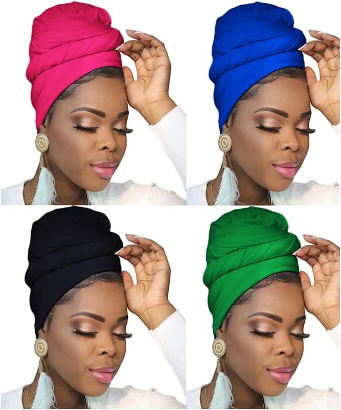 Turban Head Wraps for Black Women Hair Wraps Stretch Soft Jersey Hijab Scarf Headwraps Headband