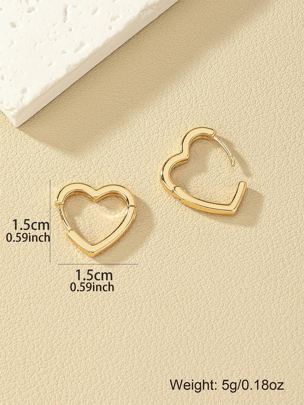 Women's Heart Design Hoop Earrings, 1 Pair 2 Pairs Elegant All-match Earrings for Girls Gift, Earrings for Women, Female Classic Fashion Dainty Jewelry Accessories for Daily Decoration