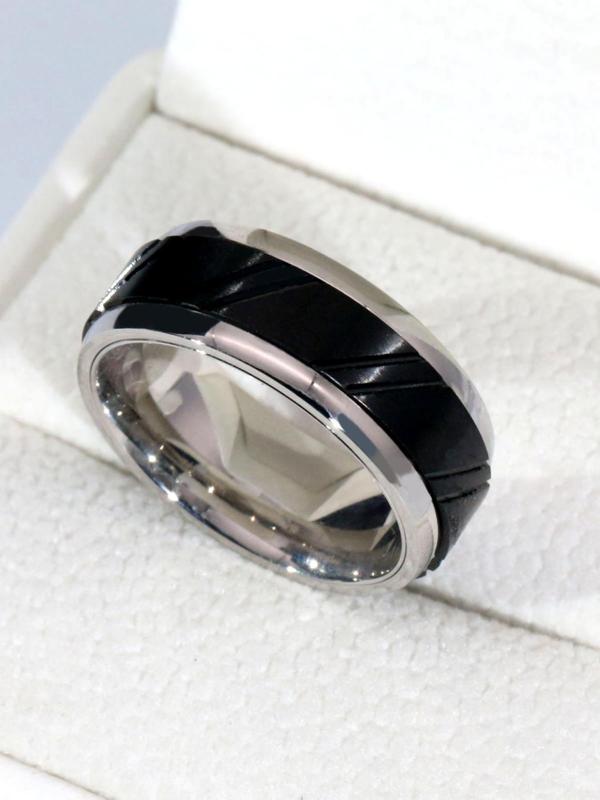 Men's Plain Color Rotating Ring, Fashion Jewelry for Party, Daily Clothing Decor, Trendy All-match & Exquisite Jewelry for Birthday Gift