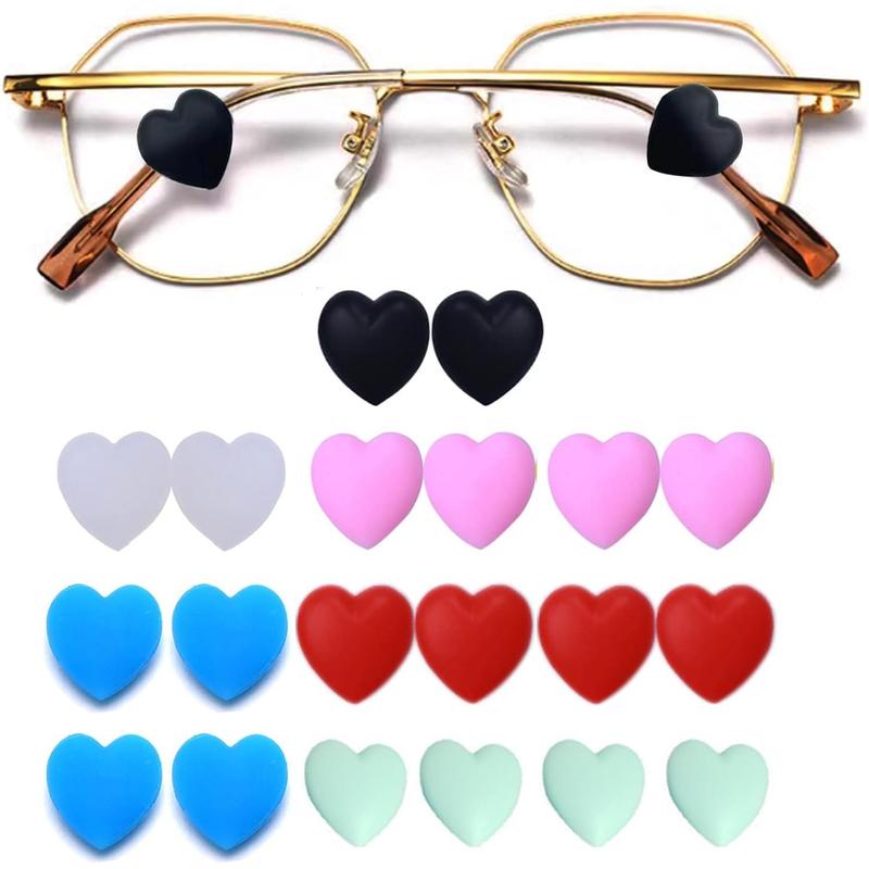 Eyeglasses Ear Grip Heart-Shaped Silicone Retainers Soft Ear Hooks Anti-Slip Holder Eyeglasses Stopper