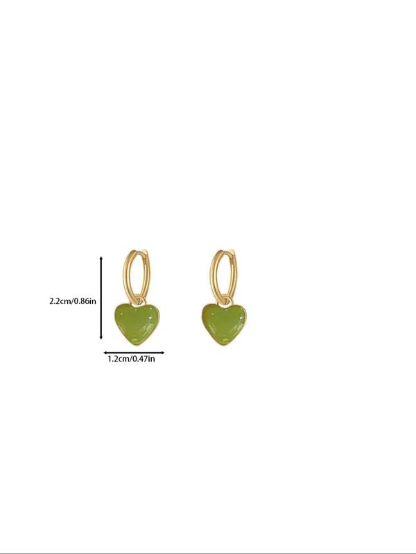 Fashion Heart Design Dangle Earrings, Clean Girl Summer Jewelry for Party, Daily Decor, Trendy All-match & Vintage Jewelry for Fall Festival, Birthday Gift