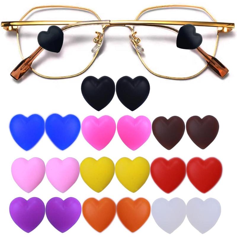 Eyeglasses Ear Grip Heart-Shaped Silicone Retainers Soft Ear Hooks Anti-Slip Holder Eyeglasses Stopper