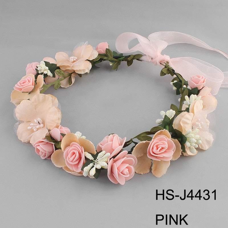 Miallo Flower Hair vine in Beach Wedding Women Hair Jewelry Headbands Accessory for Bridal Bridesmaid Halloween Decoration