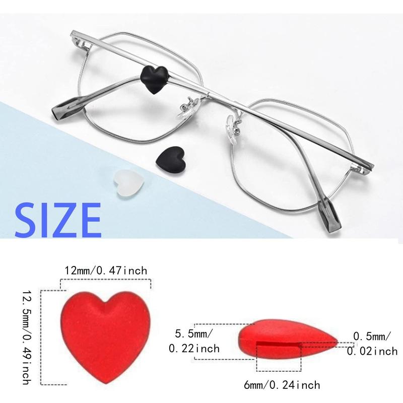 Eyeglasses Ear Grip Heart-Shaped Silicone Retainers Soft Ear Hooks Anti-Slip Holder Eyeglasses Stopper