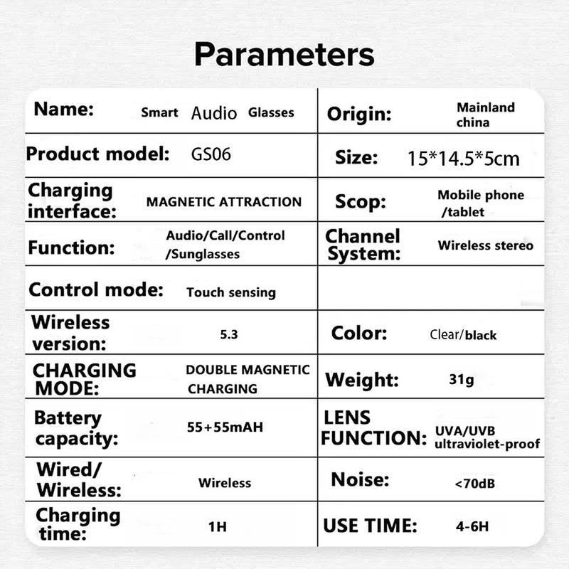 PengTeng Smart Glasses, Wireless Smart Glasses, Fashionable Smart Glasses for Men and Women, Music Playing Smart Glasses