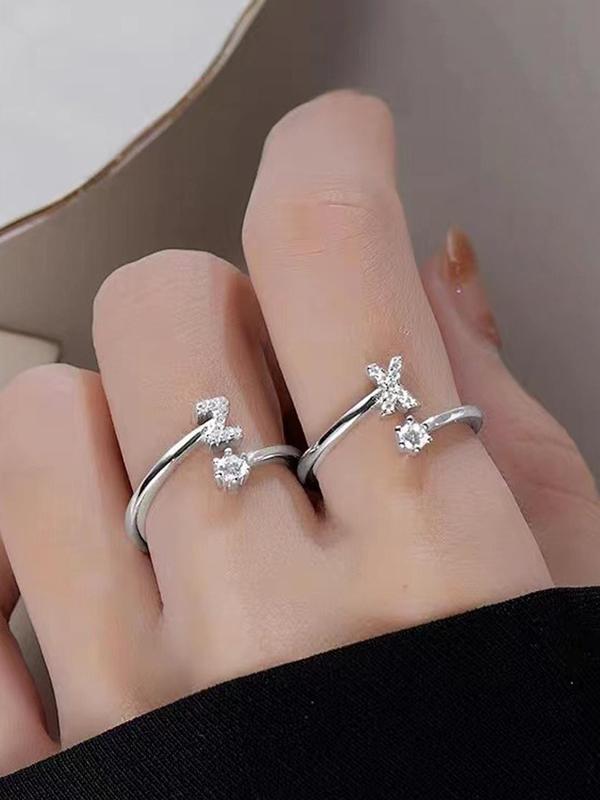 Letter A-z Design Cuff Ring, 1 Count Fashionable Jewelry for Women & Men, Trendy All-match & Exquisite Jewelry for Birthday Gift