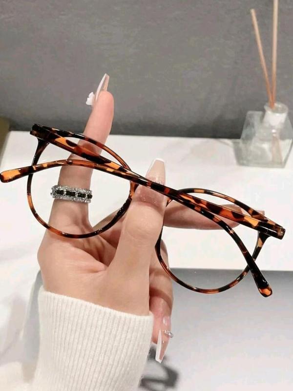 Unisex Simple Style Plain Color Eyeglasses, Trendy Casual Eyeglasses for Everyday Use, Fashion Accessories for Outdoor Activities