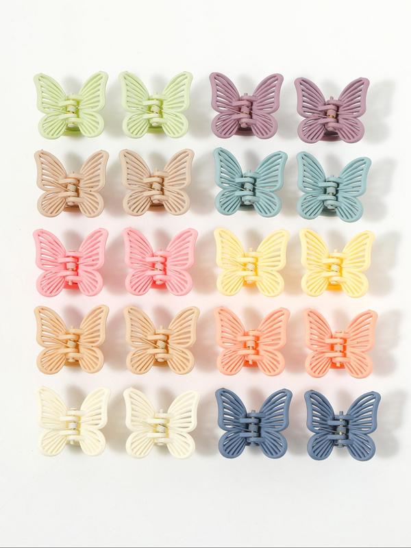 Random Color Cute Butterfly Design Hair Claws, Casual Versatile Hair Accessories for Women & Girls, Minimalist Headwear Suitable for Thick Hair