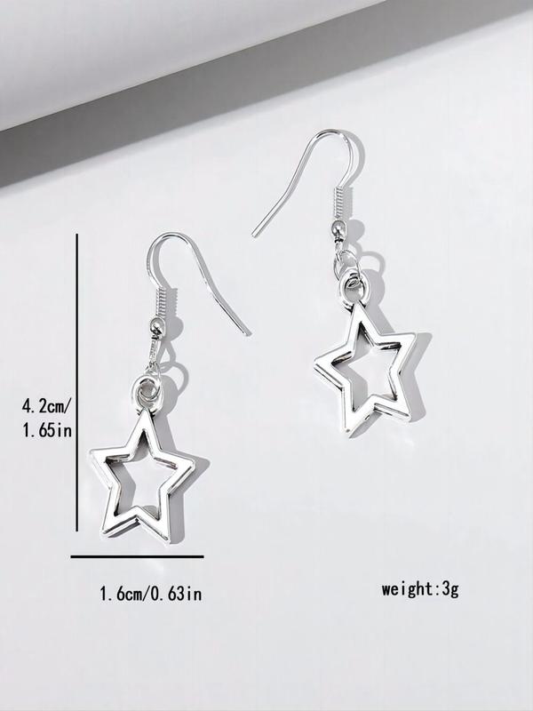 1 Pair Star Drop Earrings, Minimalist Style Earrings, Fashion Jewelry for Women