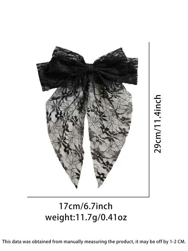 Cute Lace Bowknot Design Hair Clips, 3 Counts Elegant Hair Accessories for Women & Girls, Minimalist Headwear Suitable for Thick Hair