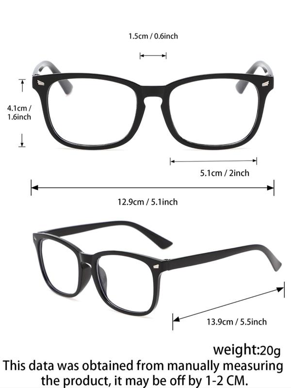 Summer Simple Eyeglasses for Everyday Use, Basic Square Frame Fashion Eyeglasses for Women & Men, Fashion Eyeglasses for Work, Daily Decor, Perfect for Student Daily Use