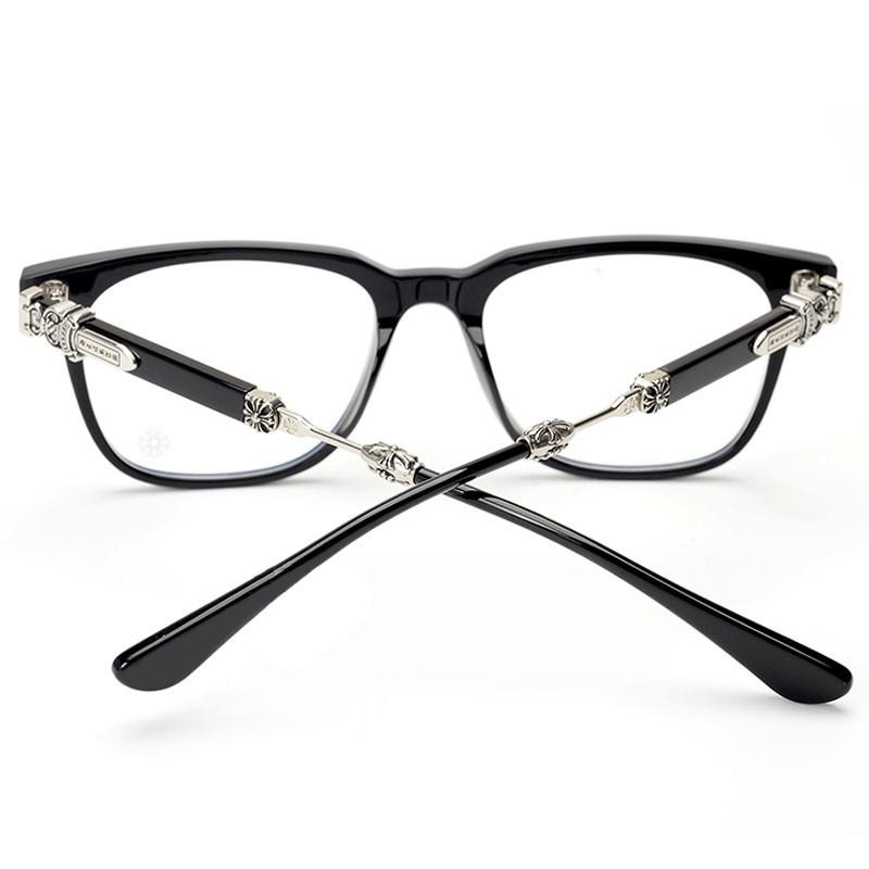 Chrome Hearts Fashion Eyeglass Frames for Men and Women, Oval Full Rim in European Style with Natural Material Lens - PC Frame, UV Protection - Unisex