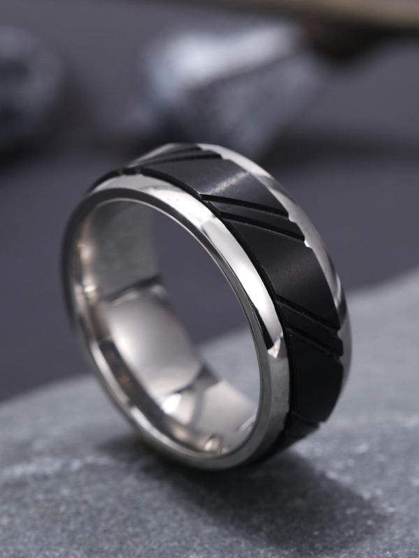 Men's Plain Color Rotating Ring, Fashion Jewelry for Party, Daily Clothing Decor, Trendy All-match & Exquisite Jewelry for Birthday Gift