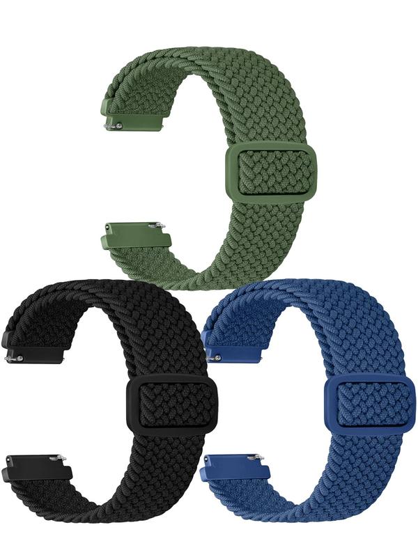 Braided Solo Loop Watch Band, 3 Counts Quick Release Watch Band, Replacement Wristband, Nylon Stretchy Watch Straps for Men Women, Watch Accessories & Tools