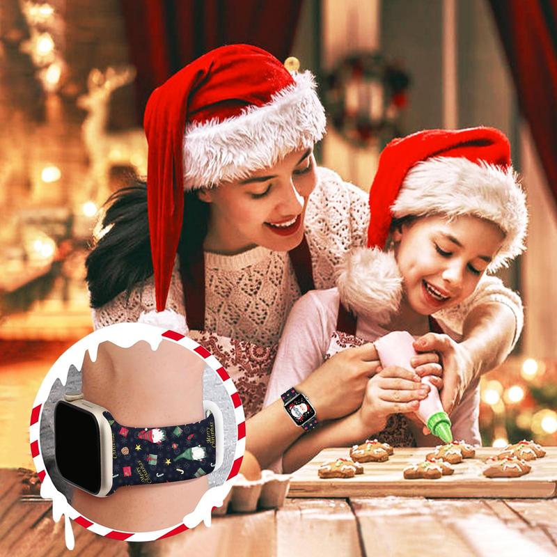 Christmas Themed Watch Band (Band Only), 1 Count Fashionable Watch Band for Men & Women, Versatile Watch Band Suitable for Daily Wear & Fitness