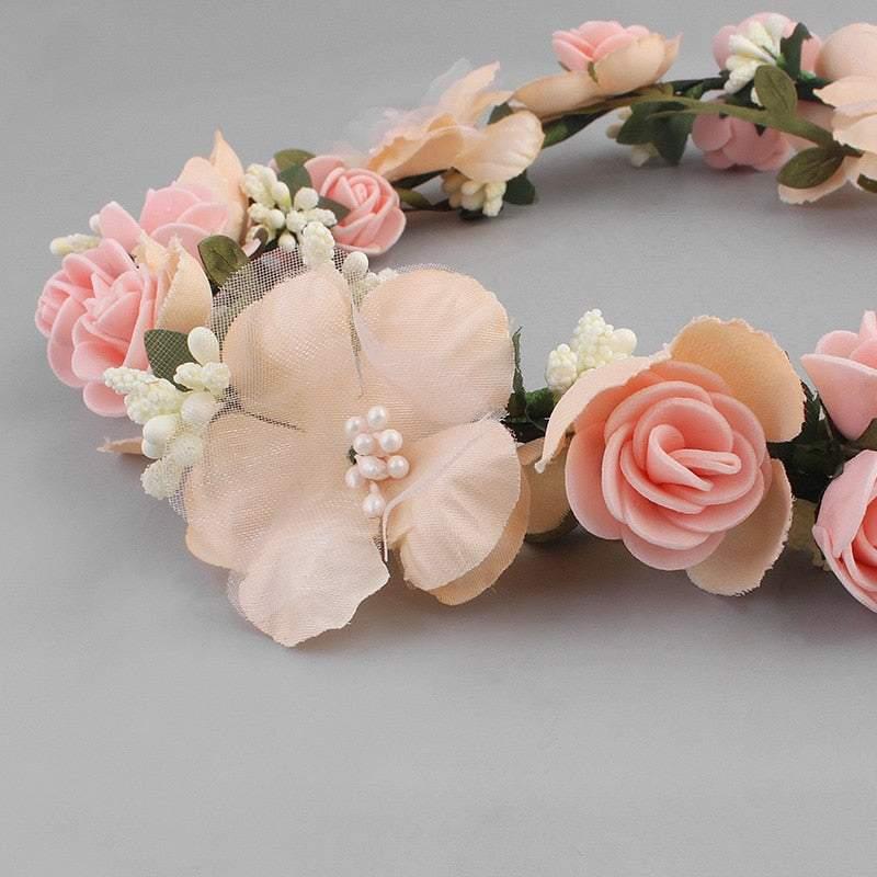 Miallo Flower Hair vine in Beach Wedding Women Hair Jewelry Headbands Accessory for Bridal Bridesmaid Halloween Decoration