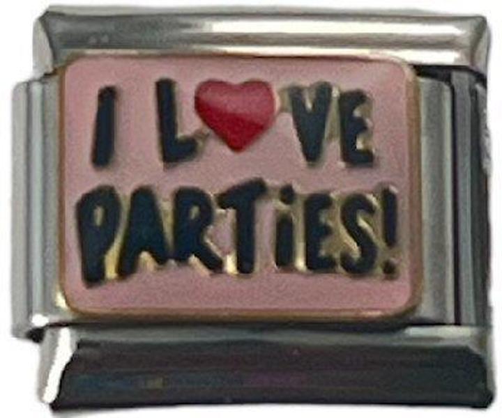 Italian Charm Link I Love Parties! 9mm